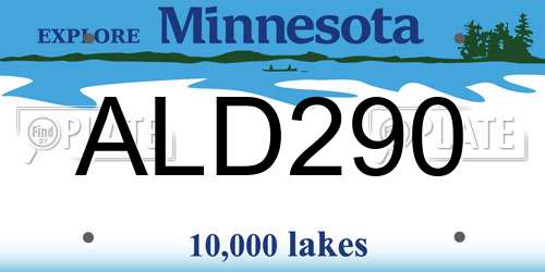 ALD290 Minnesota License Plate