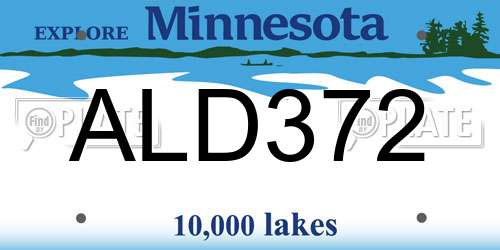 ALD372 Minnesota License Plate
