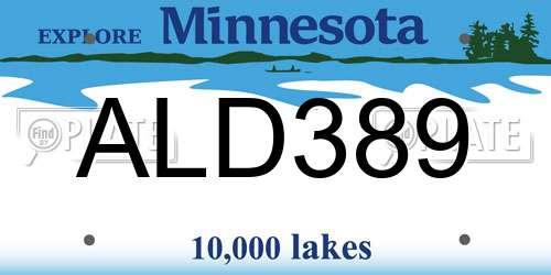 ALD389 Minnesota License Plate