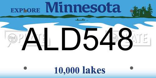 ALD548 Minnesota License Plate