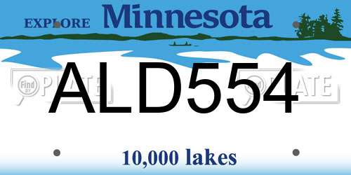 ALD554 Minnesota License Plate