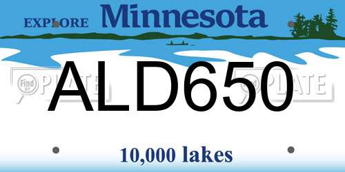 ALD650 Minnesota License Plate
