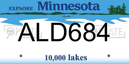 ALD684 Minnesota License Plate