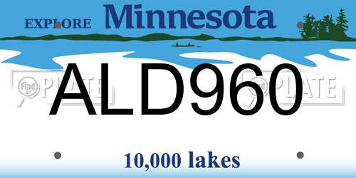 ALD960 Minnesota License Plate