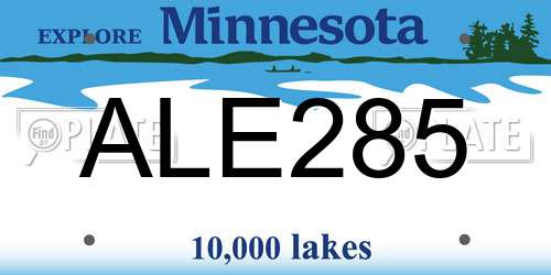ALE285 Minnesota License Plate