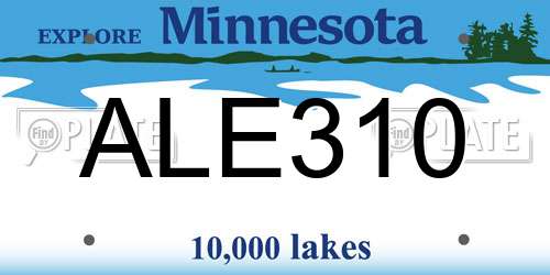 ALE310 Minnesota License Plate