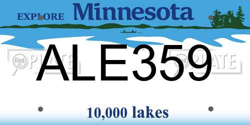 ALE359 Minnesota License Plate