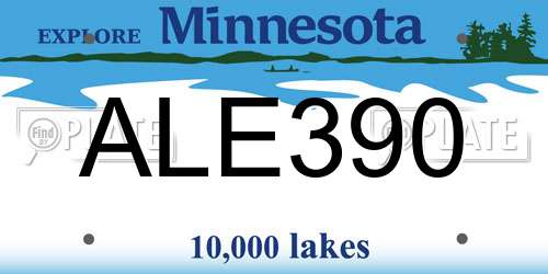 ALE390 Minnesota License Plate