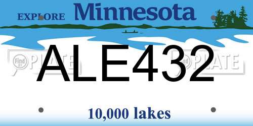 ALE432 Minnesota License Plate