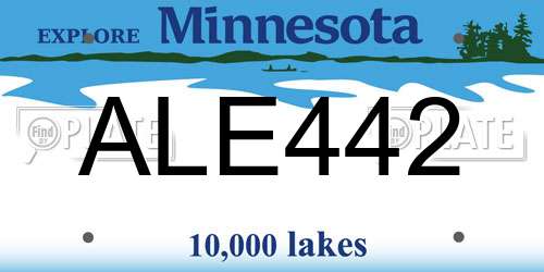 ALE442 Minnesota License Plate