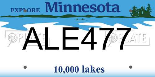 ALE477 Minnesota License Plate