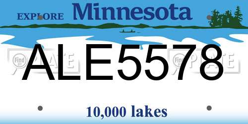 ALE5578 Minnesota License Plate