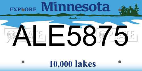 ALE5875 Minnesota License Plate