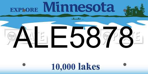 ALE5878 Minnesota License Plate