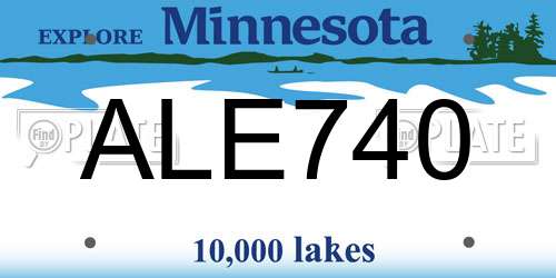 ALE740 Minnesota License Plate