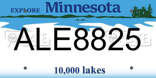 ALE8825 Minnesota License Plate
