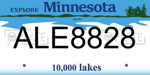 ALE8828 Minnesota License Plate