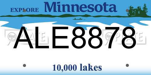 ALE8878 Minnesota License Plate