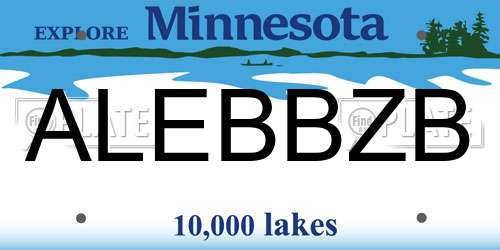 ALEBBZB Minnesota License Plate