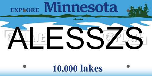 ALESSZS Minnesota License Plate