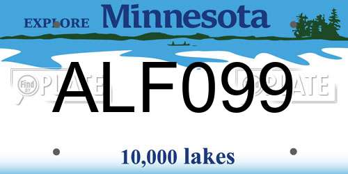 ALF099 Minnesota License Plate