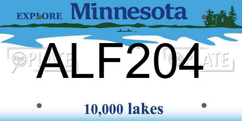 ALF204 Minnesota License Plate