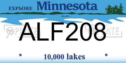 ALF208 Minnesota License Plate