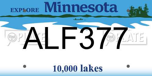 ALF377 Minnesota License Plate