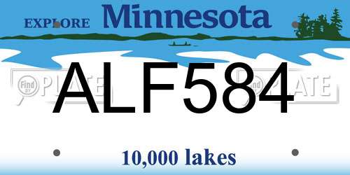 ALF584 Minnesota License Plate