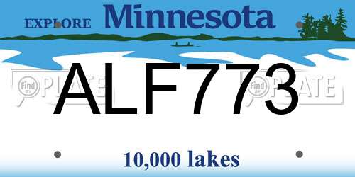 ALF773 Minnesota License Plate