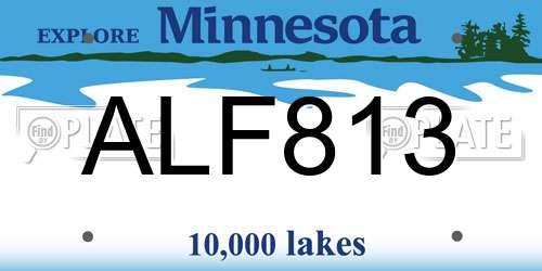 ALF813 Minnesota License Plate