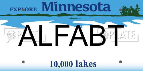 ALFABT Minnesota License Plate