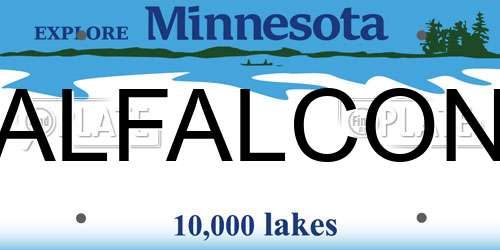 ALFALCON Minnesota License Plate