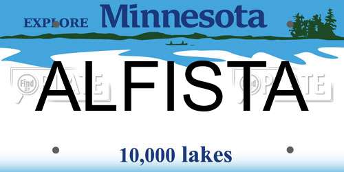 ALFISTA Minnesota License Plate
