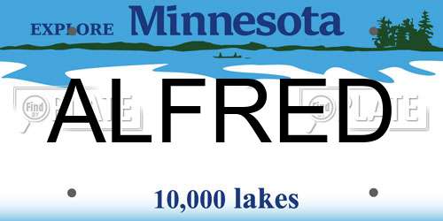 ALFRED Minnesota License Plate