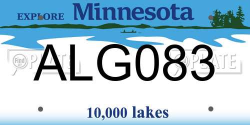 ALG083 Minnesota License Plate