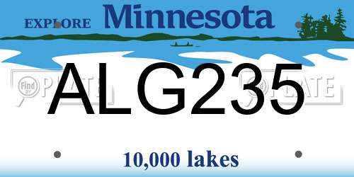 ALG235 Minnesota License Plate
