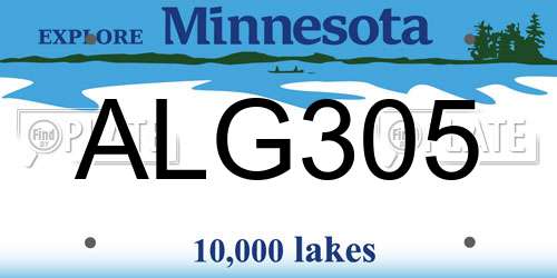ALG305 Minnesota License Plate