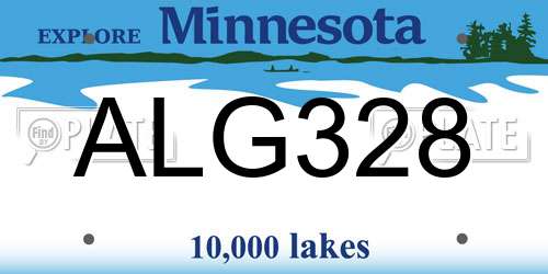 ALG328 Minnesota License Plate
