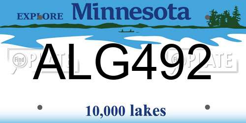 ALG492 Minnesota License Plate