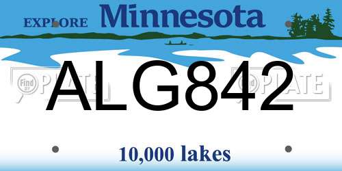 ALG842 Minnesota License Plate