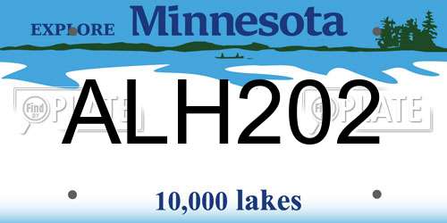 ALH202 Minnesota License Plate