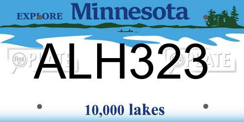 ALH323 Minnesota License Plate