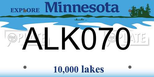 ALK070 Minnesota License Plate