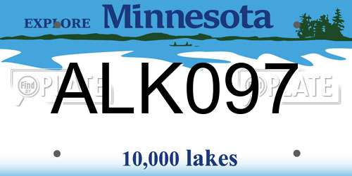 ALK097 Minnesota License Plate