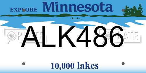 ALK486 Minnesota License Plate