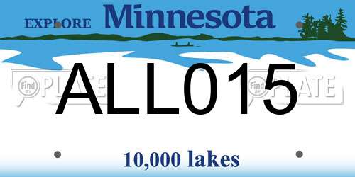 ALL015 Minnesota License Plate