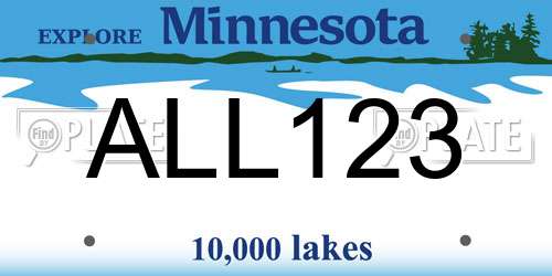 ALL123 Minnesota License Plate