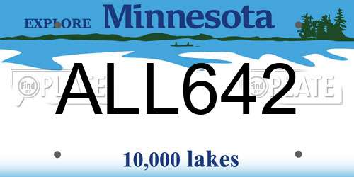 ALL642 Minnesota License Plate