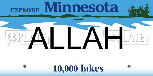 ALLAH Minnesota License Plate